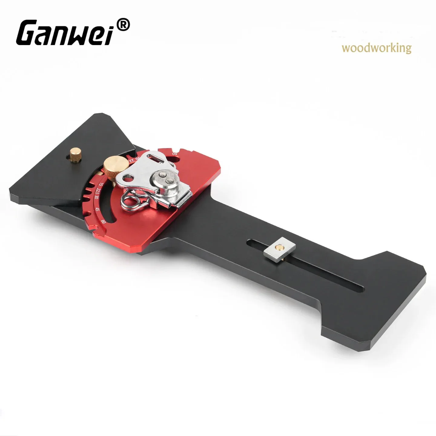 Woodworking Track Saw Angle Fence Guide 0-180 Degrees Adjustable, Precision Aluminum Alloy Angle Stop for Track Saw Rails
