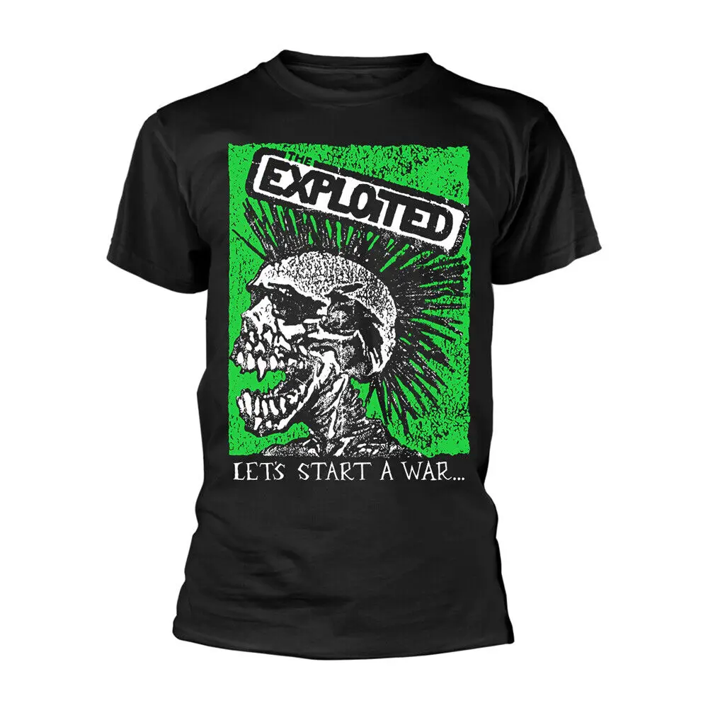 Men's Exploited Let's Start A War (skull) T-shirt Small Black