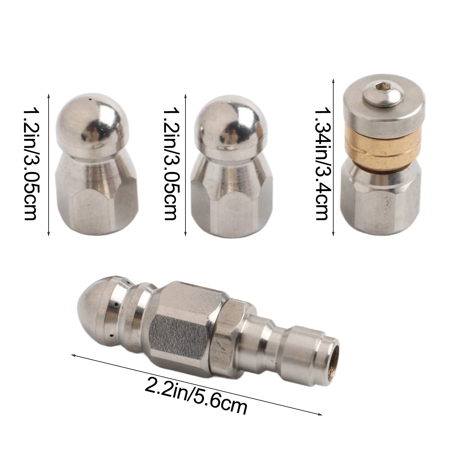 Outdoor Living Dredging Needle Pressure Washer Gold High Pressure Kit Performance Sewer Jetter Stainless Steel