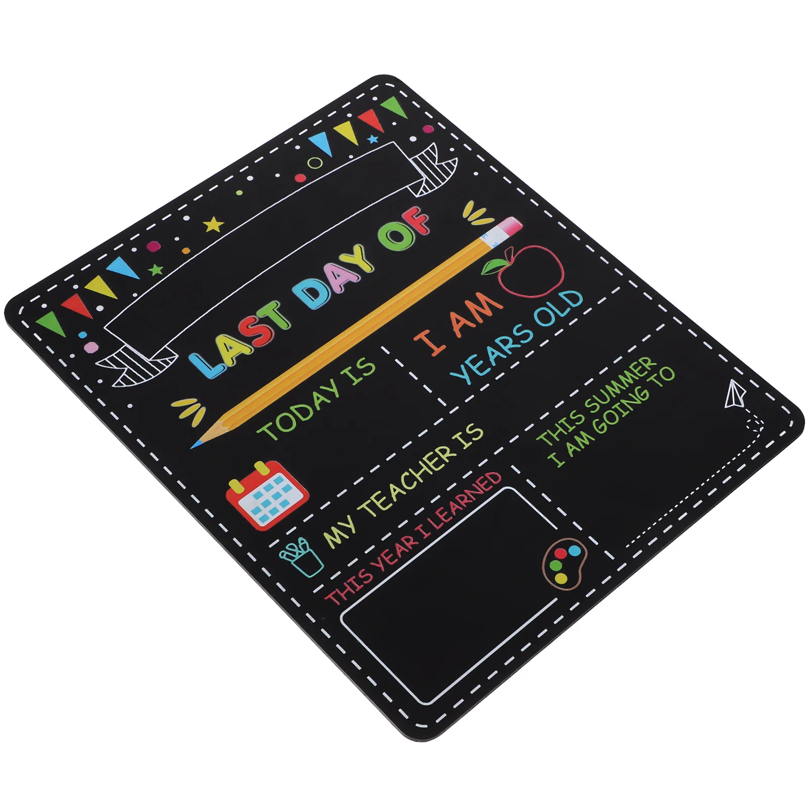 لافتة لوحة My First 1St Day of School، سبورة سبورة خشبية مزدوجة الجوانب قابلة لإعادة الاستخدام، ذكريات صور لمرحلة ما قبل المدرسة #4