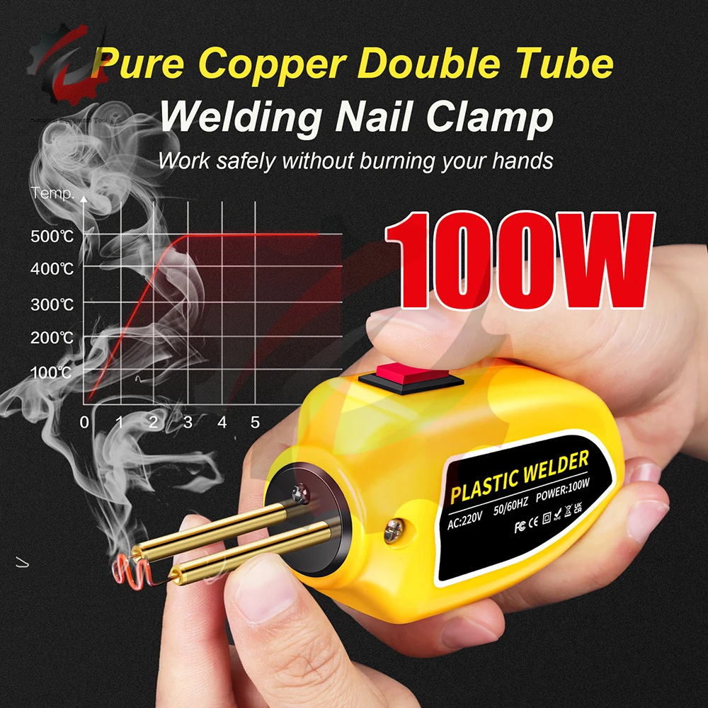 100W Plastic Welder AC110V/220V Pure Copper Heat Gun Plastic Welding Machine Car Bumper Electronic Soldering Repair Tools Kit