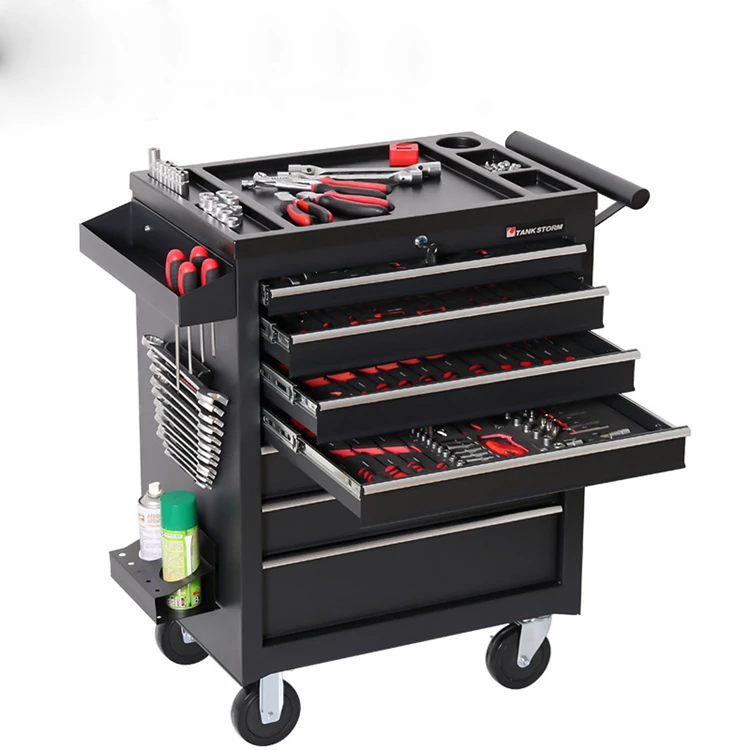 Luxury Salon Hand-pushed Seven-drawer Tool Cart Durable Hardware Toolbox Multi Function Storage Mobile Cabinet