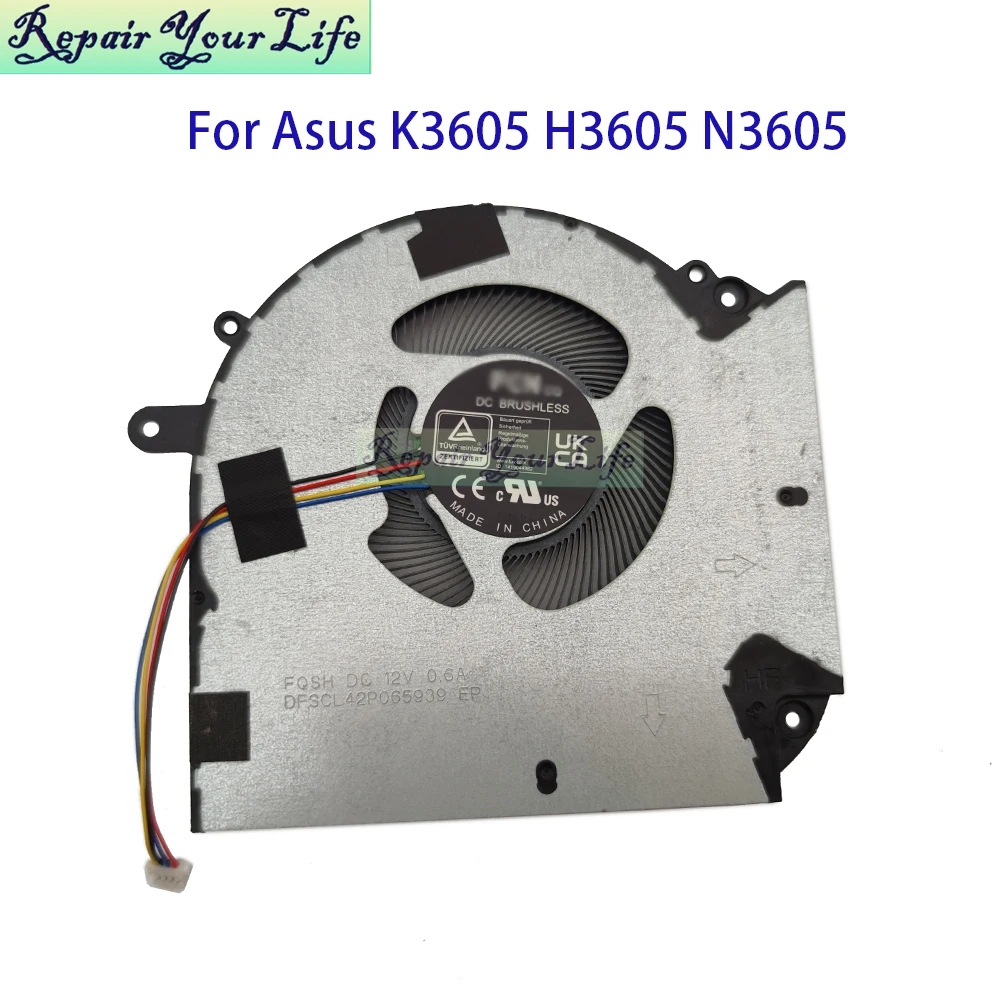 Laptop Cooling CPU Fan For ASUS Vivobook 16 K3605 N3605 H3605 K3605VC N3605ZU Cooler Radiator Fans 13NB11D0P01011 DFSCL42P065939