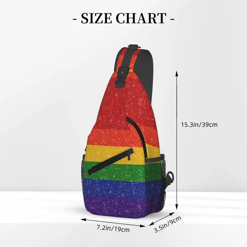 Mochila cruzada de hombro con purpurina de imitación personalizada para hombres, bolso de pecho con bandera de orgullo arcoíris, LGBT, Gay, lesbiana, mochila de viaje, Daypack