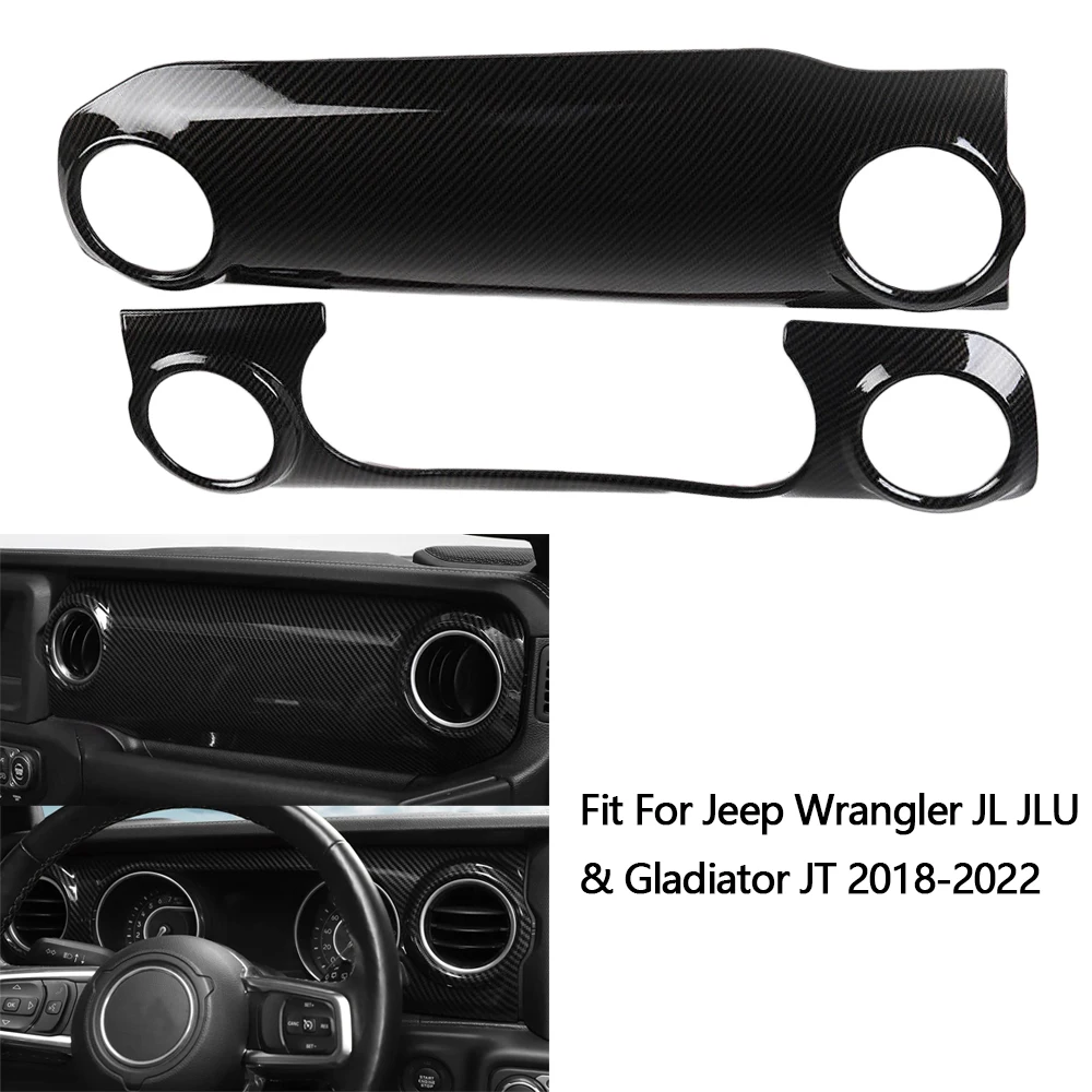 Car Dadhboard Panel Decorative Cover Trim for Jeep Wrangler JL Gladiator JT 2018 2019 2020 2021 2022 2023 Interior Accessory ABS