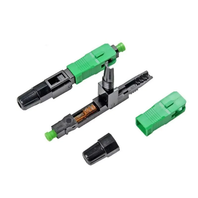 Telecom Grade SC APC FTTH Cold Connector Fiber To The Home Optical Fast Connector For Drop Cable Field Termination Projects