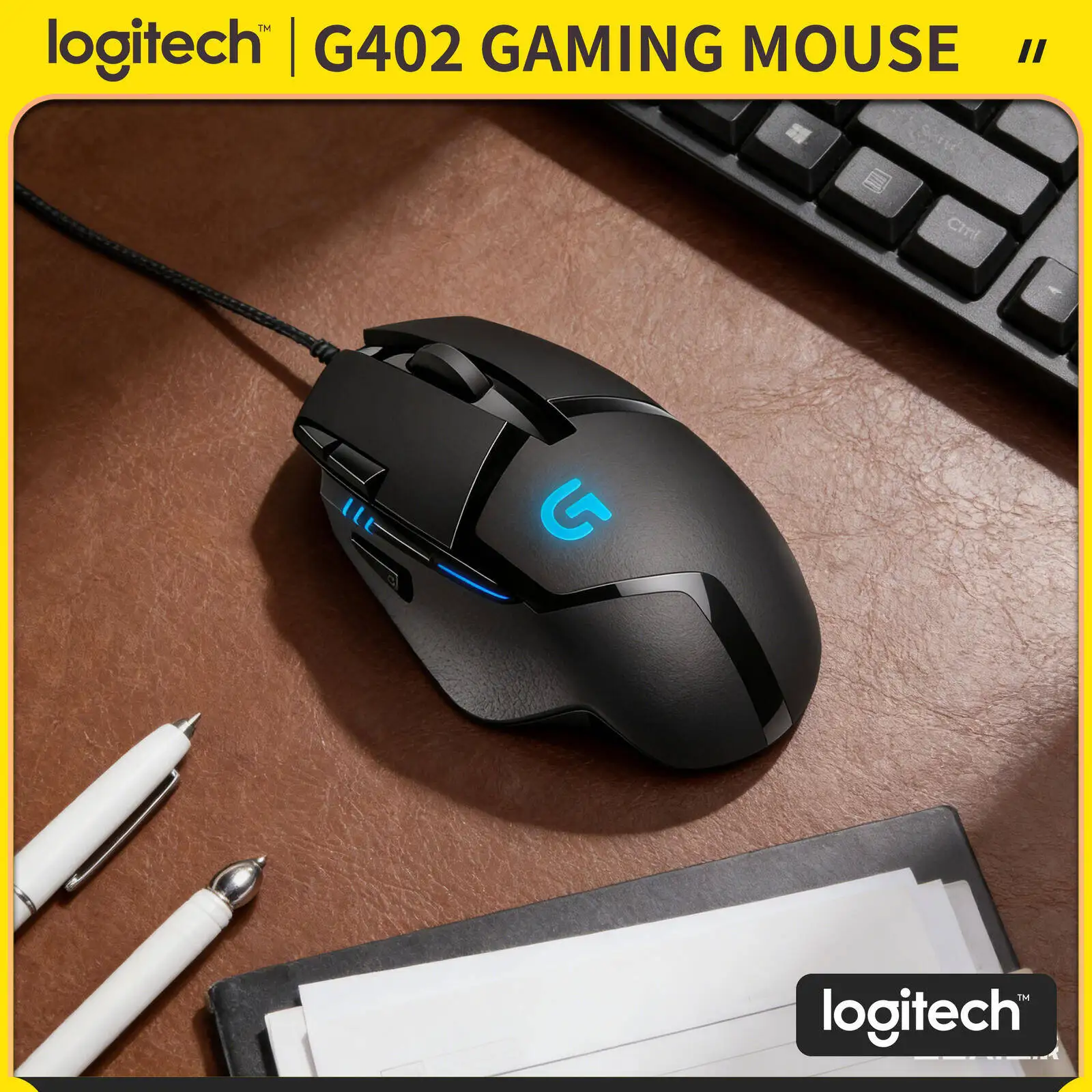 

Logitech G402 Hyperion Fury Gaming Mouse Fusion Engine Tech 4 DPI Settings 8 Buttons 20M Clicks 1ms Response for Gamers
