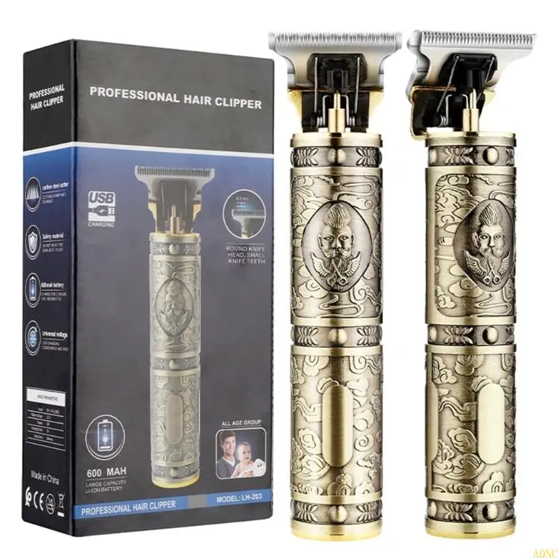 A0NC แกะสลัก Clippers ไฟฟ้าบ้าน USB ชาร์จผมกรรไกรกรรไกร T-type ใบกรรไกร T-type