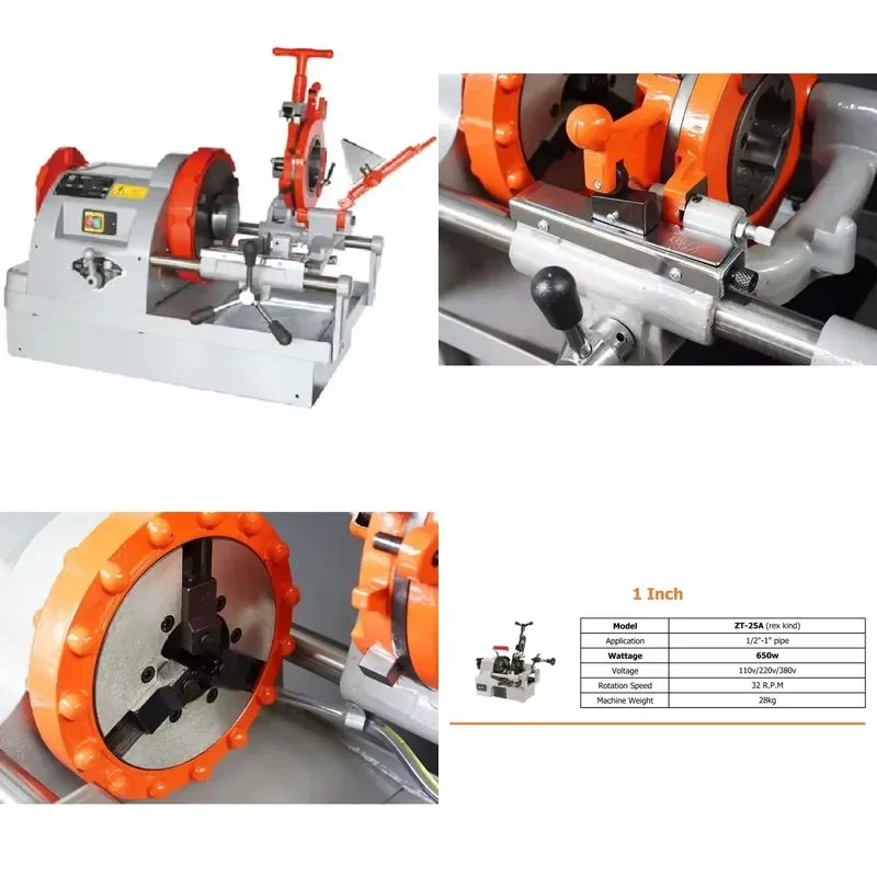 for 4 Inch Pipe Threader Machine Manual NPT BSP Threading Tool Heavy Duty Steel Tube Cutter Reamer Kit for Plumbing DIY
