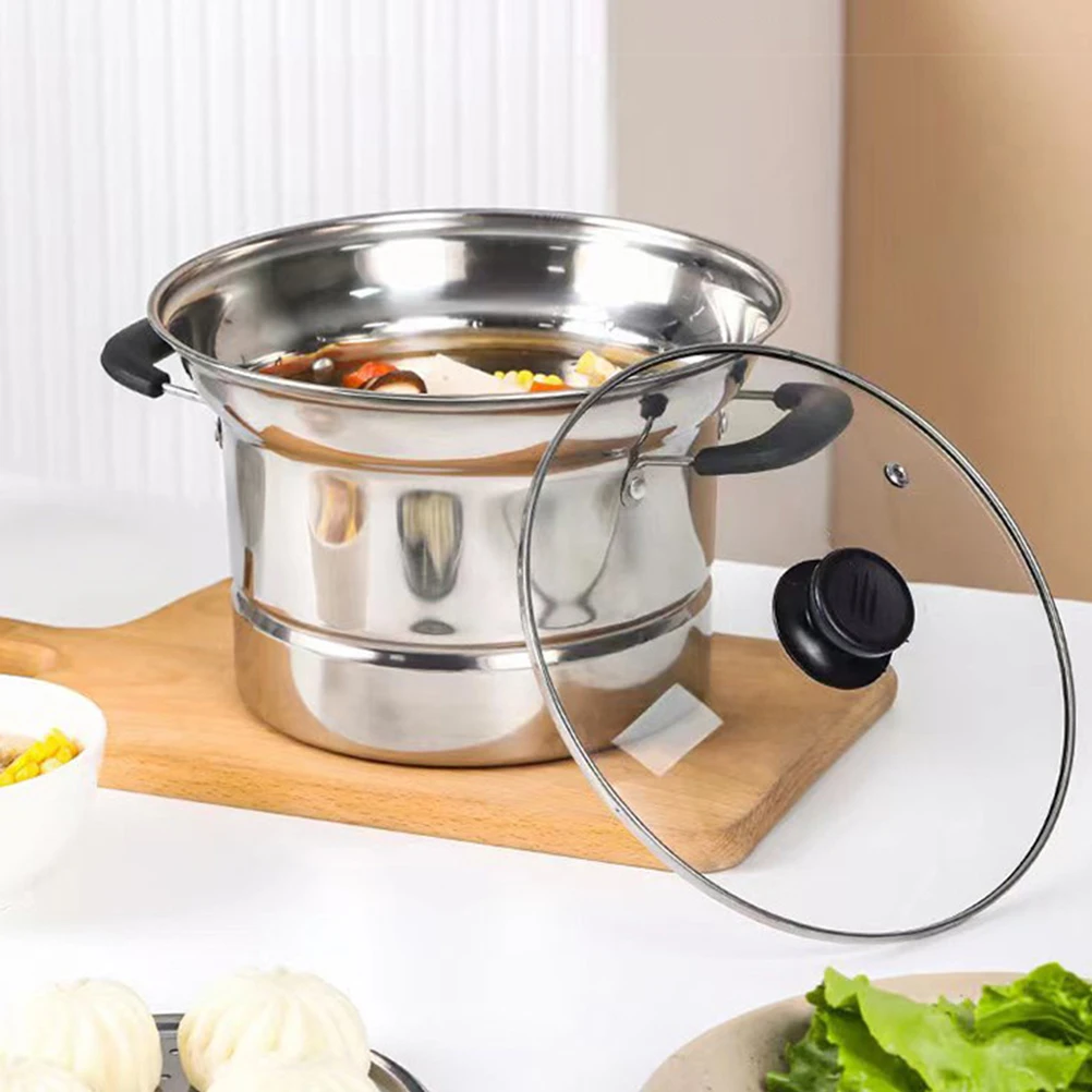 

1 Set Stainless Steel Stockpot Soup Saucepan Deep Fryer Pot With Basket Non-Stick Surface Portable Single Handle Milk Pasta