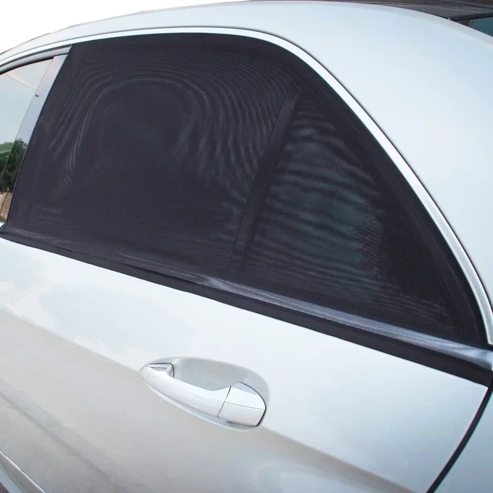 2pcs Front Rear Window Car Side Window Sun Screen Automotive Privacy Protection Mesh Netting For Off-Road Vehicles SUVs Sedans