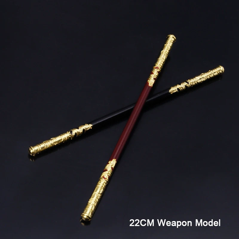 22CM periferiche di gioco viaggio nel West Sun Wukong Golden Cudgel modelli di armi in metallo in lega di zinco Merch Toys for Kids Decoration