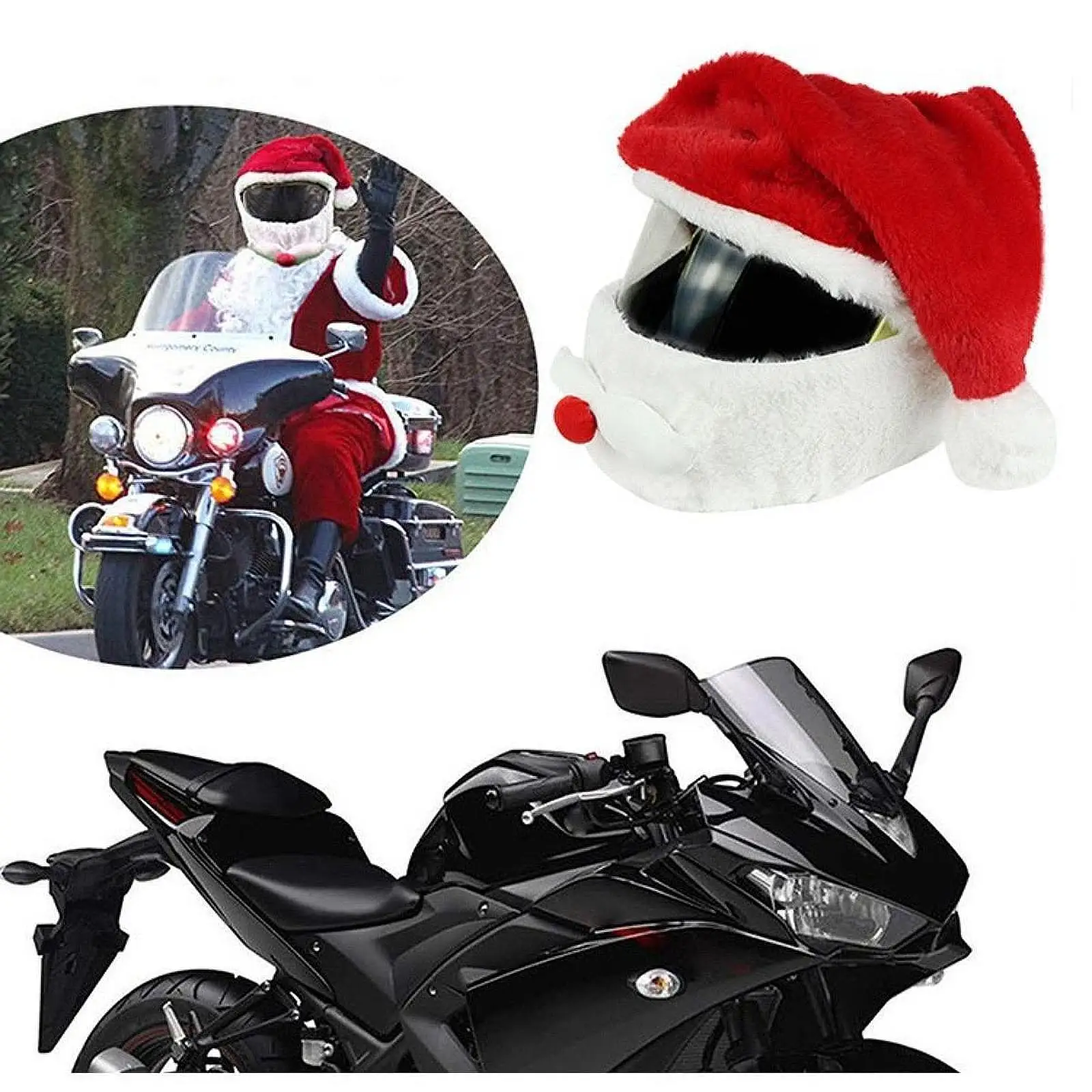 

Generic Motorcycle Helmet Cover Sleeve Convenient Unique Xmas Hat Decoration