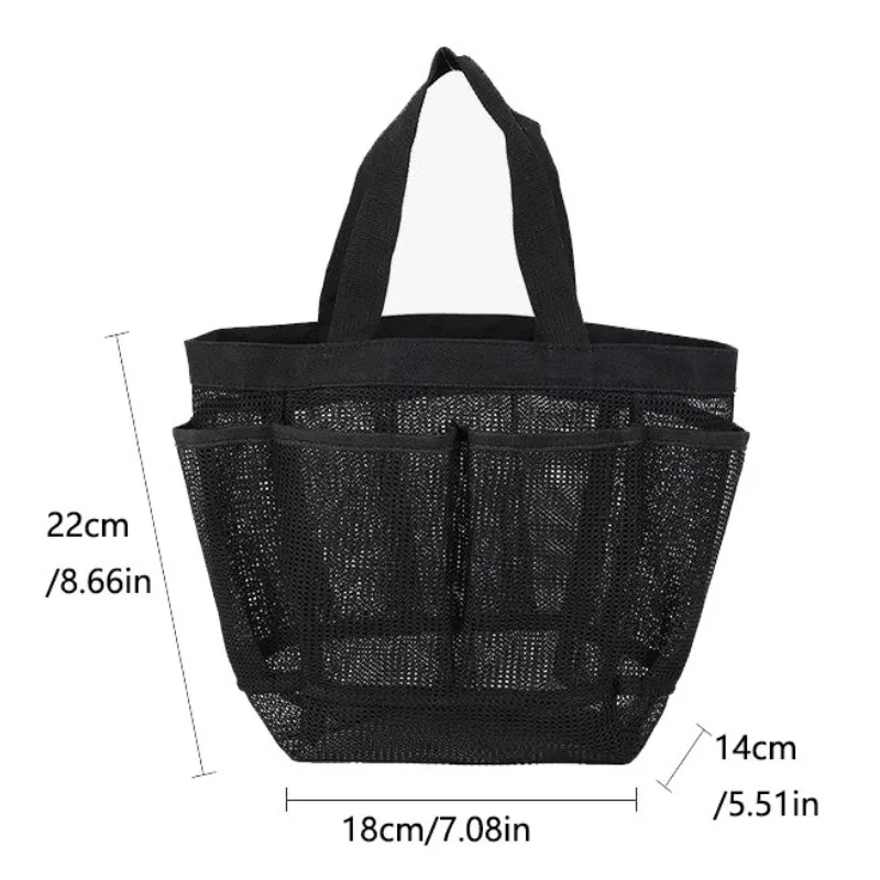 1PC Mesh Multi-pocket Swim Bag Portable Travel Storage Bag Tote Bath Polyester Beach Bag Clothes Organizer