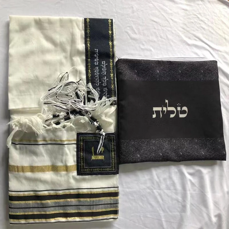 Tallit Gebed Sjaal 85X185Cm Met Zak Israël Joodse Tallits Tzitzit Kwastje Israëlische Talit