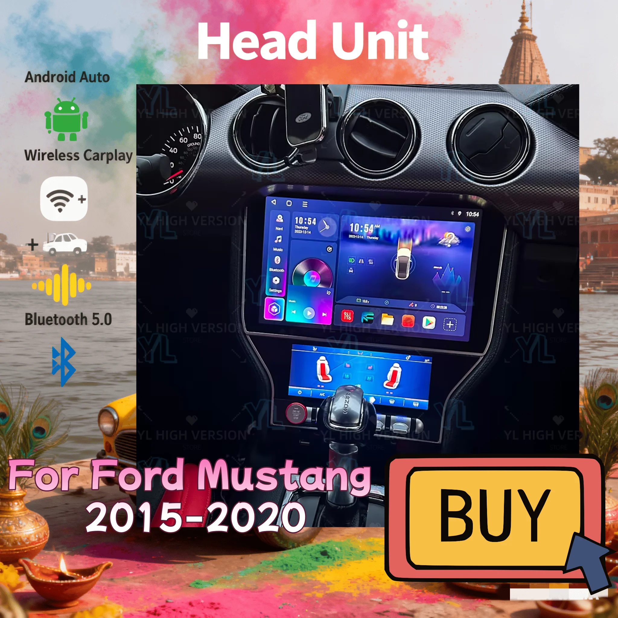 11.5“ Android Intelligent Systems Screen For Ford Mustang 2015-2021 Car Radio Multimedia Player Stereo Carplay Head Unit 4G BT