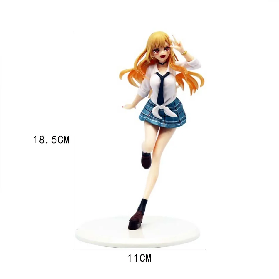 Figura de Anime Original My Dress Up Darling de 18cm, uniforme Coreful Kitagawa Marin, Parka, figura de acción, estatua de Pvc, modelo de juguete
