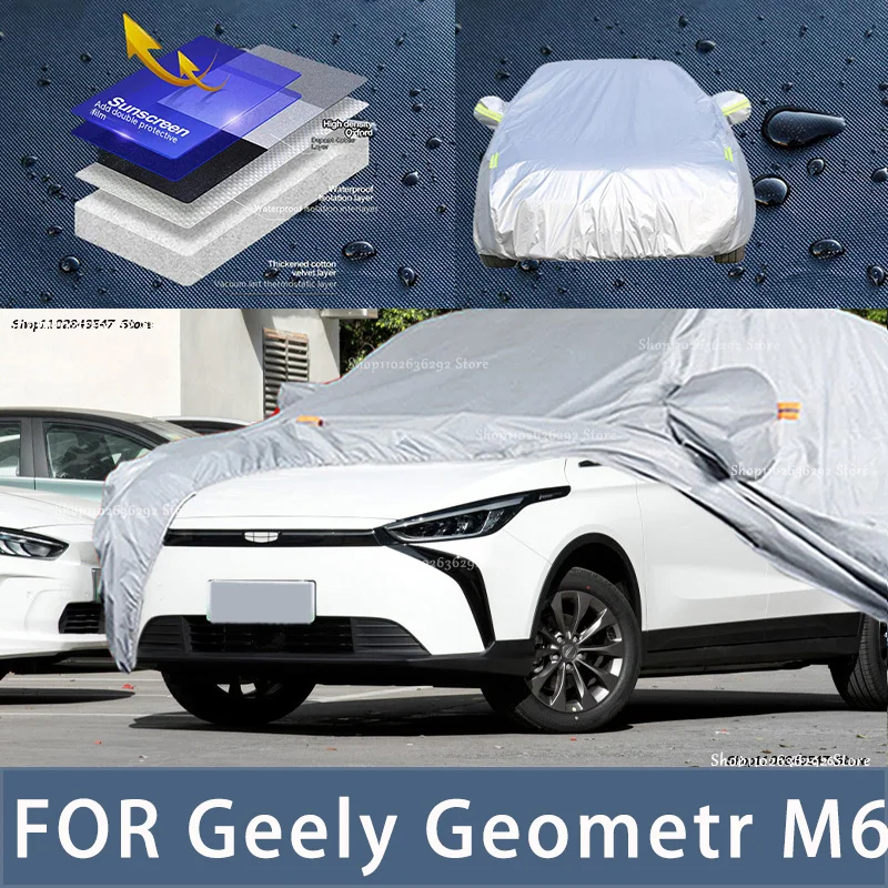 

For Geely Geometr M6 Outdoor Protection Full Car Covers Snow Cover Sunshade Waterproof Dustproof Exterior Car accessories