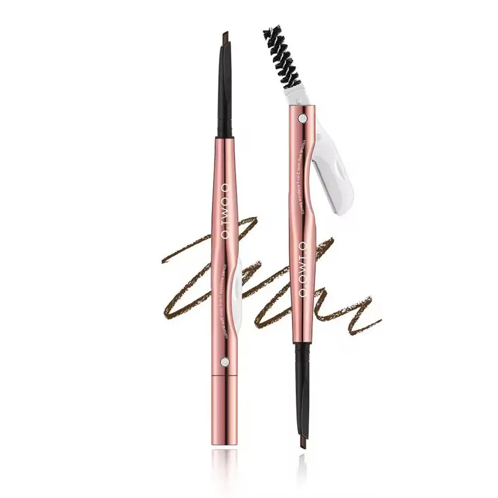 3-in-1 Eyebrow Pencil Automatic Rotating Double Head Long Natural new Makeup Triangle Waterproof Pen Eyebrow Lasting G9Q9