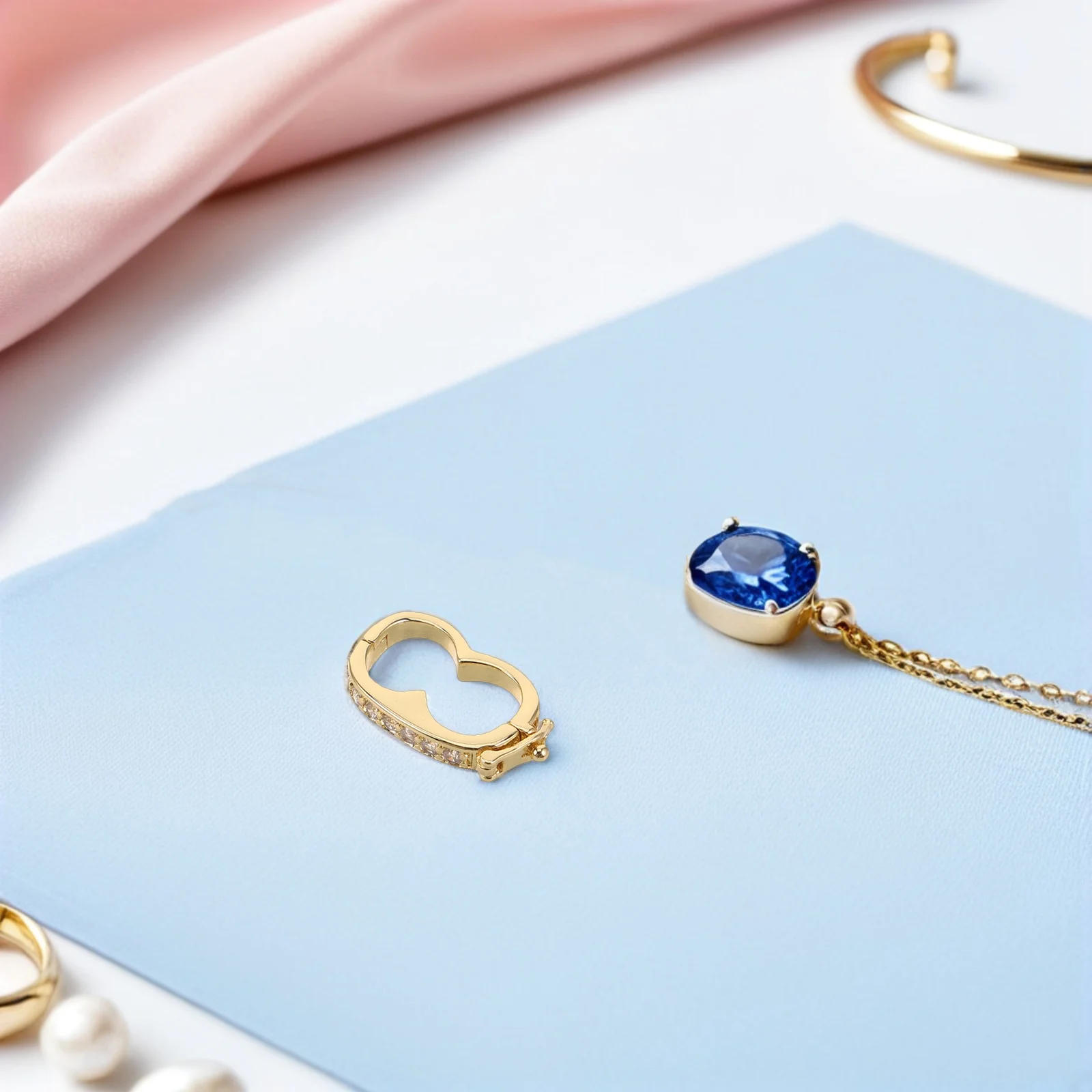 

6Pcs Jewelry Clasps Necklace Chain Shortener Enhancer Rhinestone Metal Charm Clasp Pendant Hook Clasp Bracelet Fastener