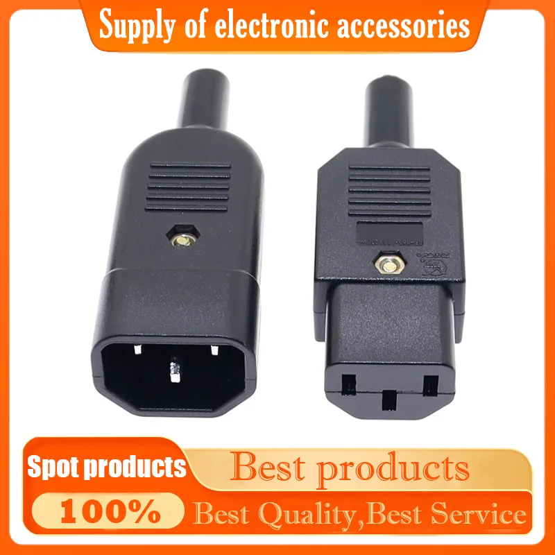 15A 250V IEC Straight Cable Plug Connector C13 C14 Female Male Plug Rewirable Power Connector 3 Pin AC Socket Industrial Plug