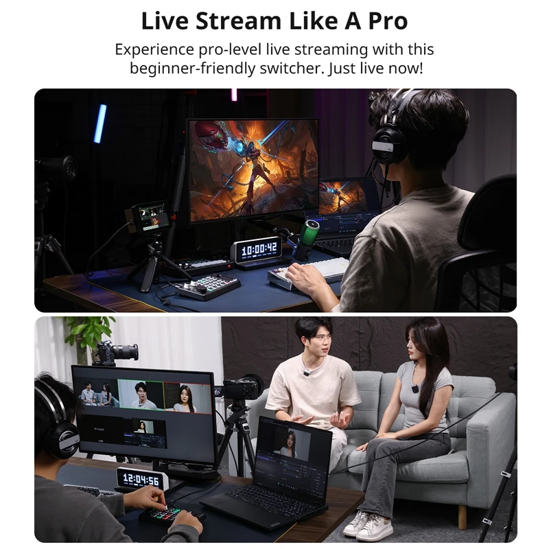 Ulanzi Dd02 Hd Live Stream Switcher Hdmi Input Type-C Usb3.0 Output Live Switcher Voor Pc Laptop Monitor Mixer Mic Camcorder