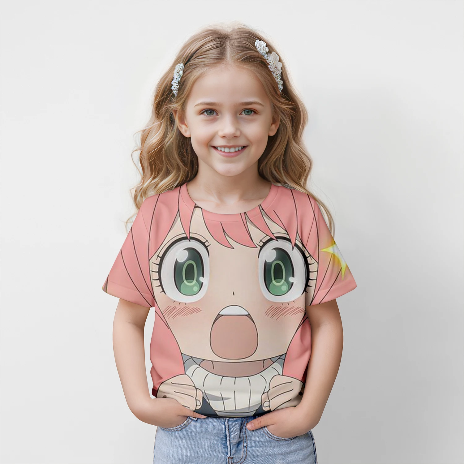 Kids Anime Japanese Spy X Family Anya Forger Graphic Print T Shirt Streetwear Men Women Fashion Short Sleeve 100-5XL T Shirt