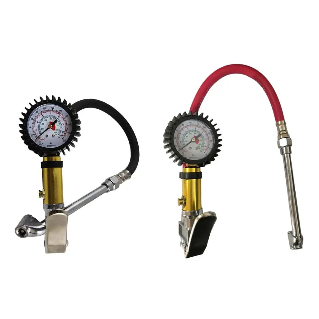 Tire Pressure Gauge Zinc Alloy Air Inlet LCD Deflator Inflator for Car SUV RV Vehicle Maintenance Tool