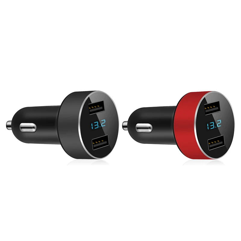 

Dual USB Car Charger, 4.8A Output Car Adapter, Cigarette-Lighter Voltage Meter For Iphone,Ipad,Samsung,LG, Etc