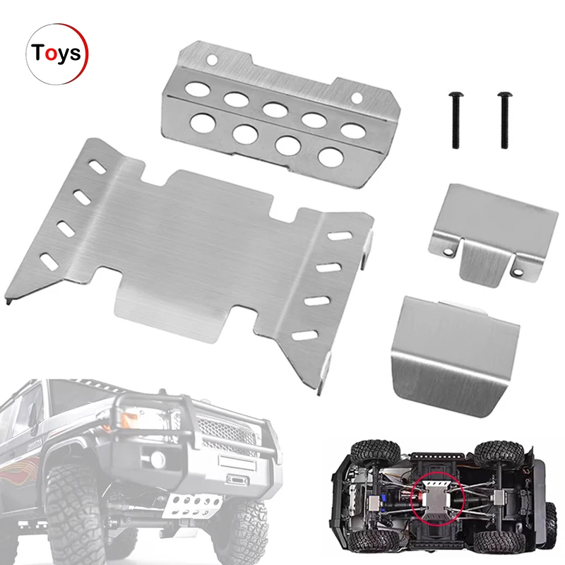 Frente e traseira Chassis Armor Protector para RC Car, aço inoxidável, peças de atualização, acessórios, EX86020, 86020, LC71, 1/10