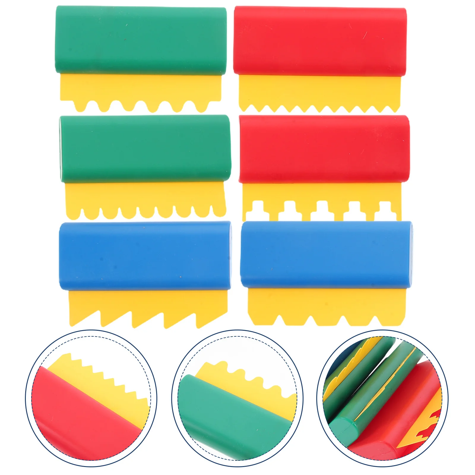 

6Pcs Painting Scraper Plastic Scraping Brush DIY Draw Scraper Lightweight for Kids Art Craft Kindergarten Early Learning