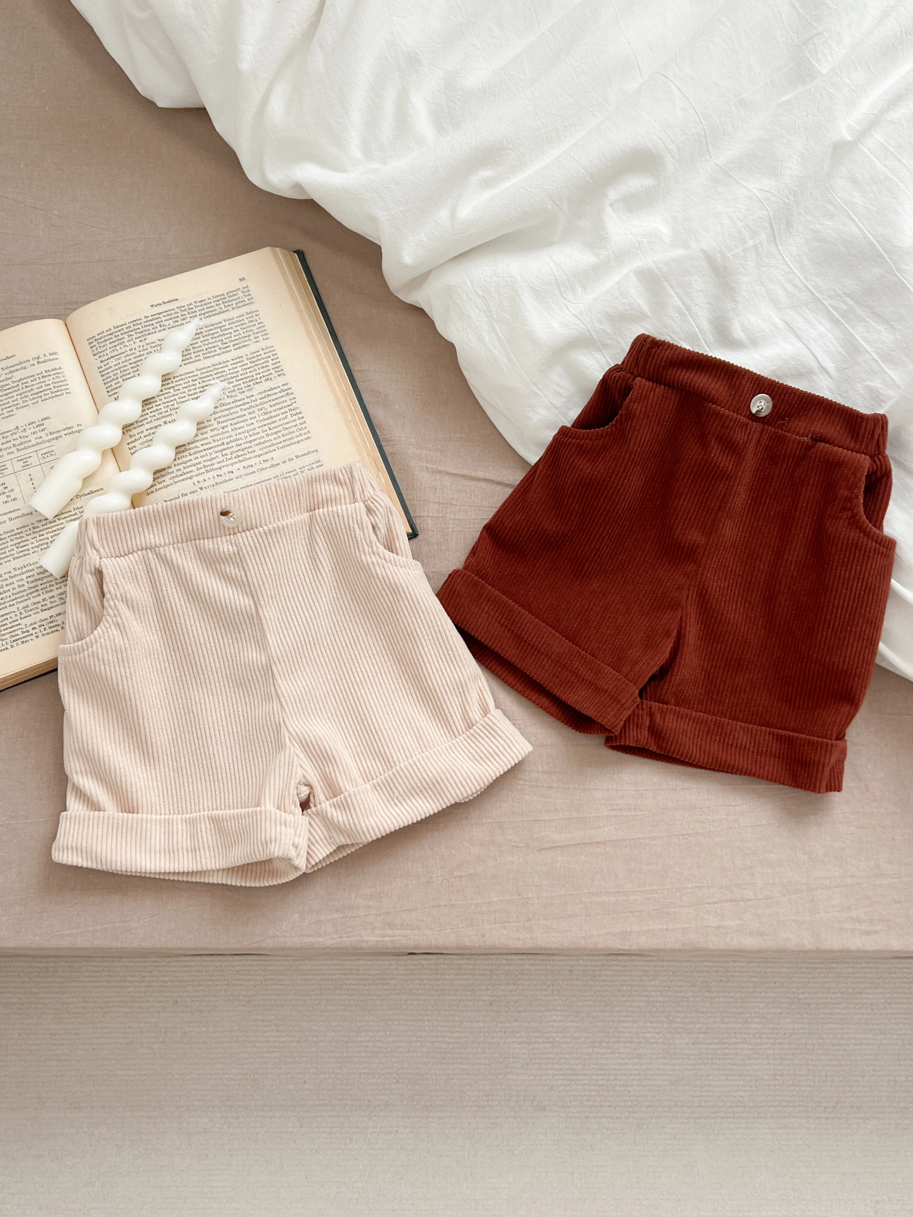 2026 Spring and Autumn New Collection, Stylish Solid-Color Infant and Toddler Pants, Unisex Baby Girls' Casual Shorts