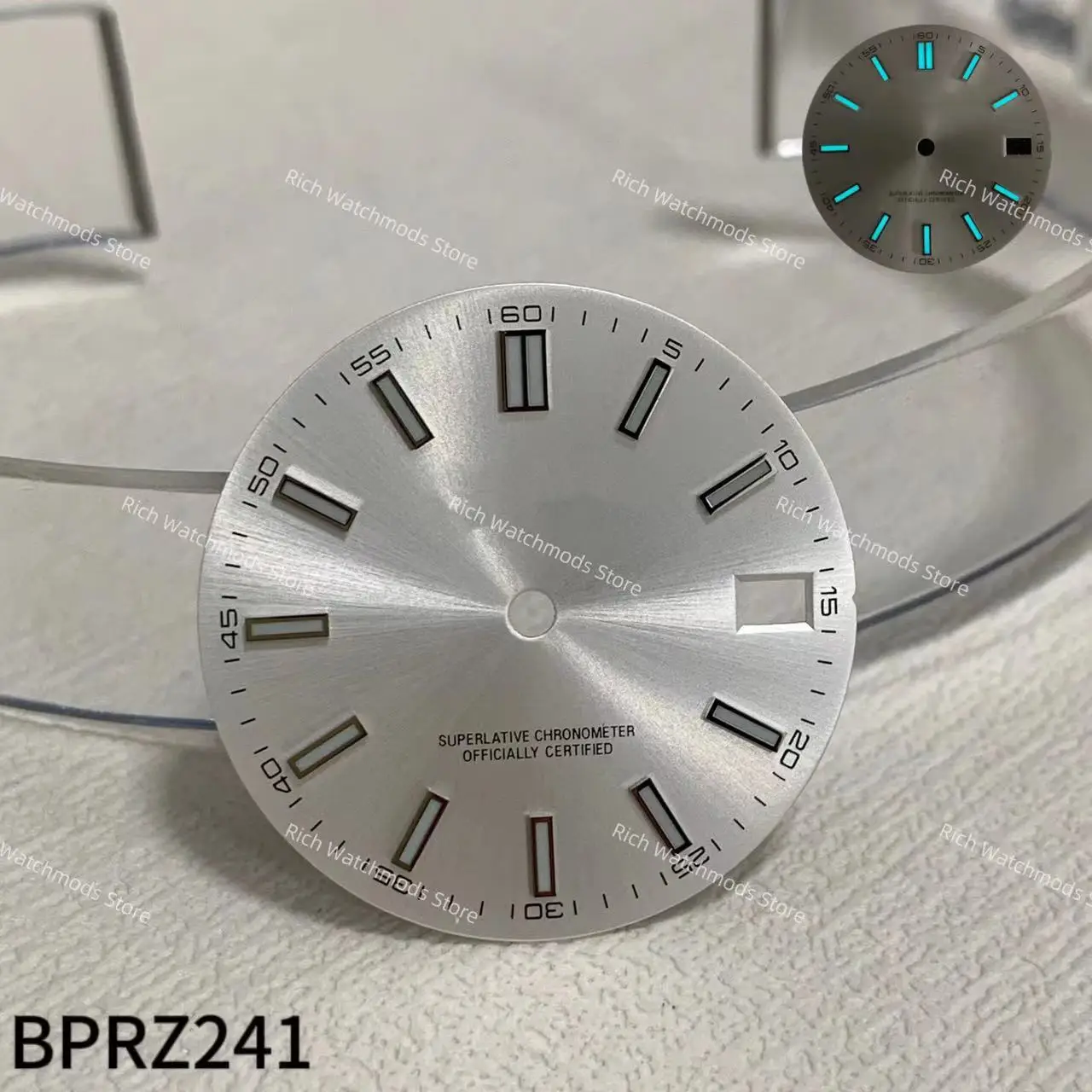 28.5mm dial single date window Dial suitable NH35 NH36 movement watch modification accessories Blue night light Sterile dia