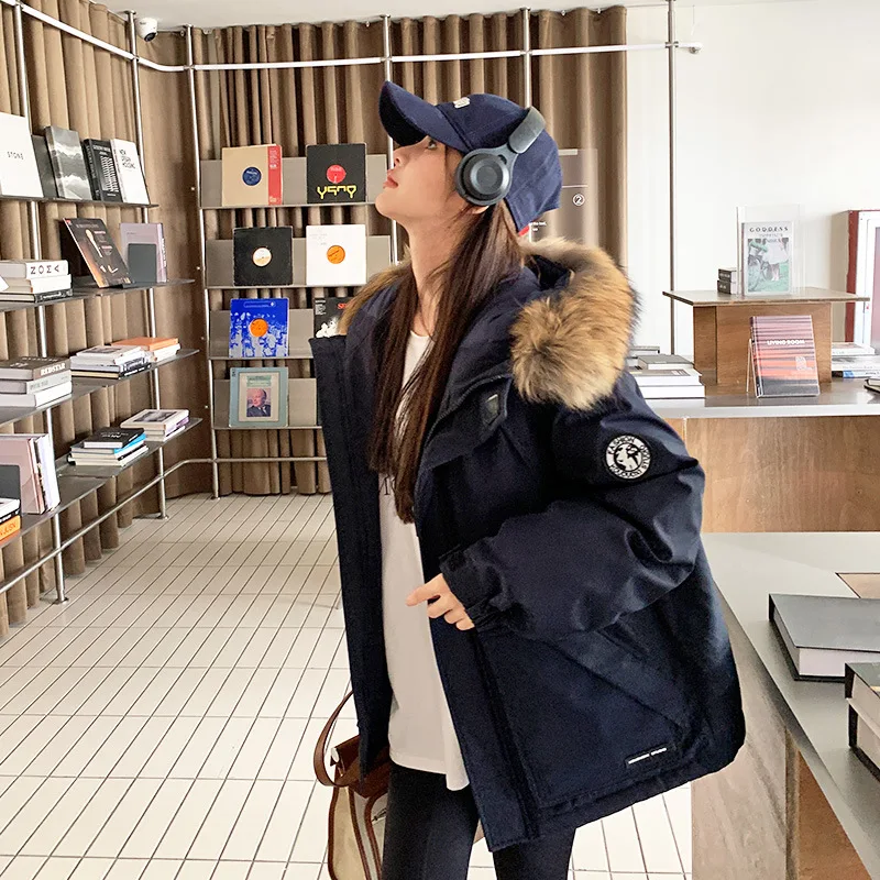 قسط 90% أسفل سترة. غطاء محرك السيارة من فراء الراكون الحقيقي وتصميم المرافق. دفء طويل صديق للصغير لعام 2025.