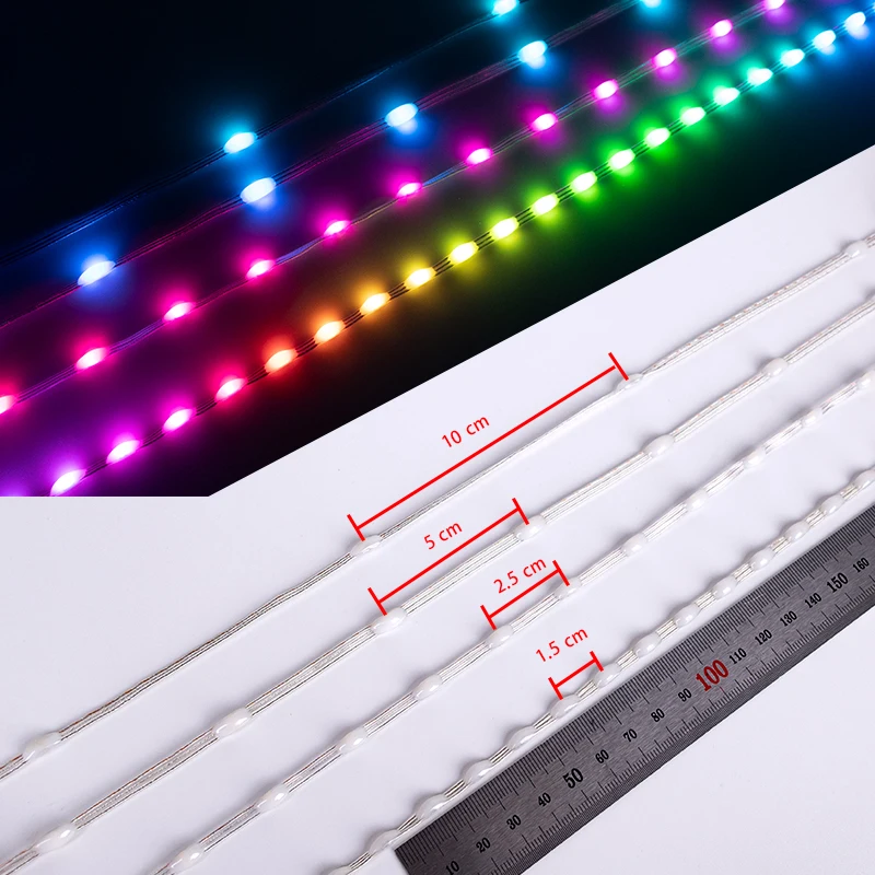 Tira de luces LED de colores para decoración de árbol de Navidad, WS2811 RGBIC direccionable individualmente, 5V, IP67, venta al por mayor
