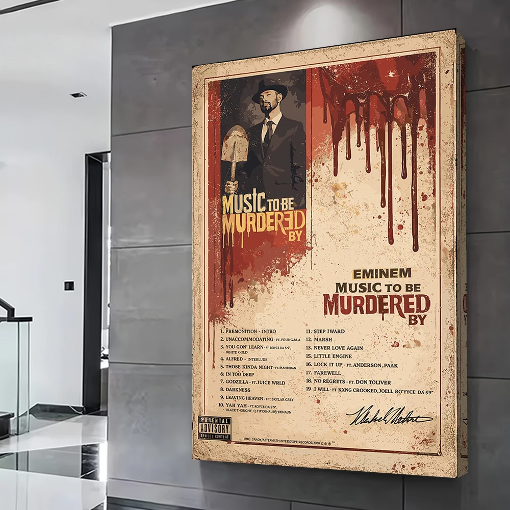 Eminem - Music To Be Murdered By Printed Poster Customizable Pictures Wall Art Canvas Painting for Living Room Decoration Mural