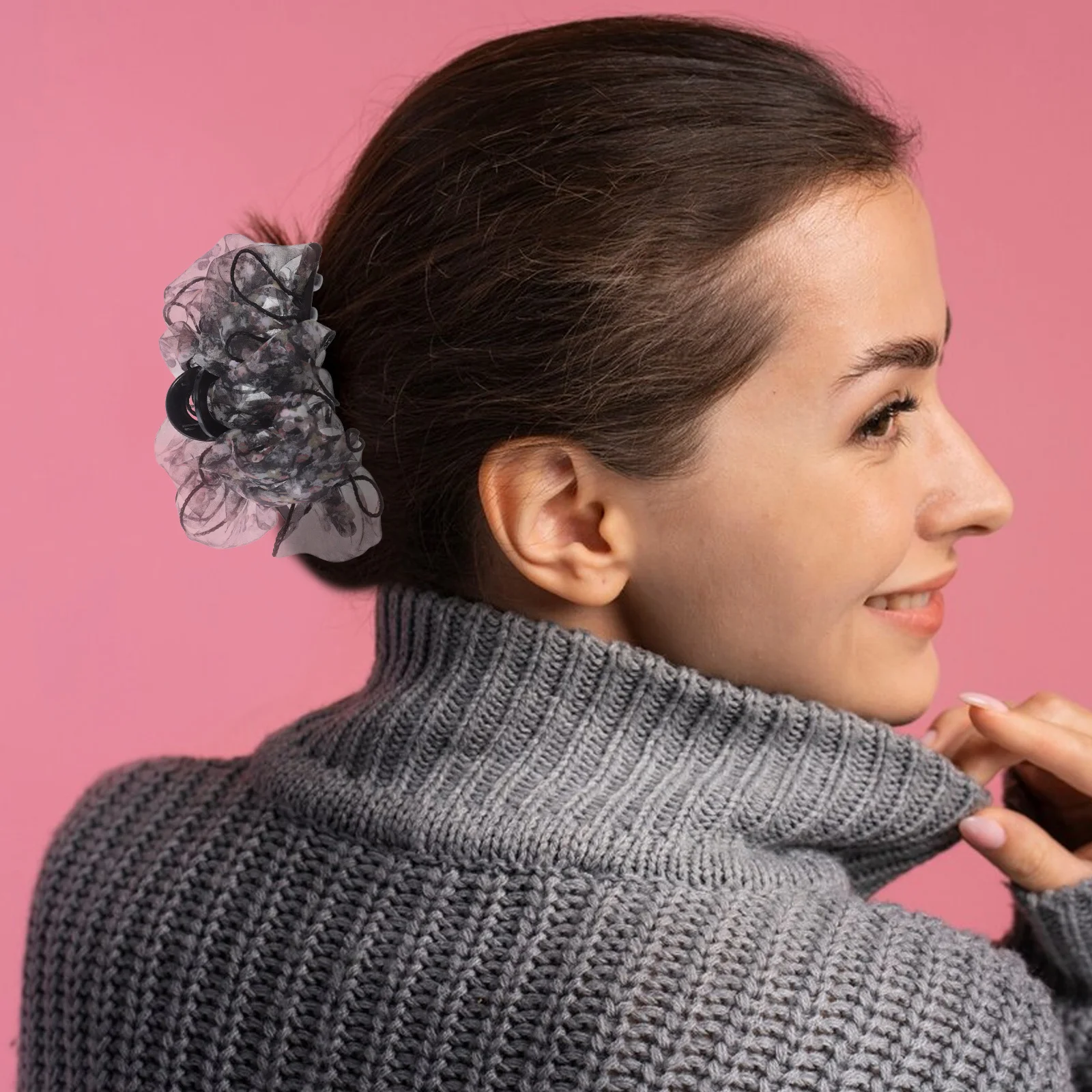 3 قطع من مشابك مخلب الشعر على شكل زهرة، إكسسوارات شعر متينة بنمط الأزهار للنساء والفتيات، حل أوبدو سريع التصميم #4