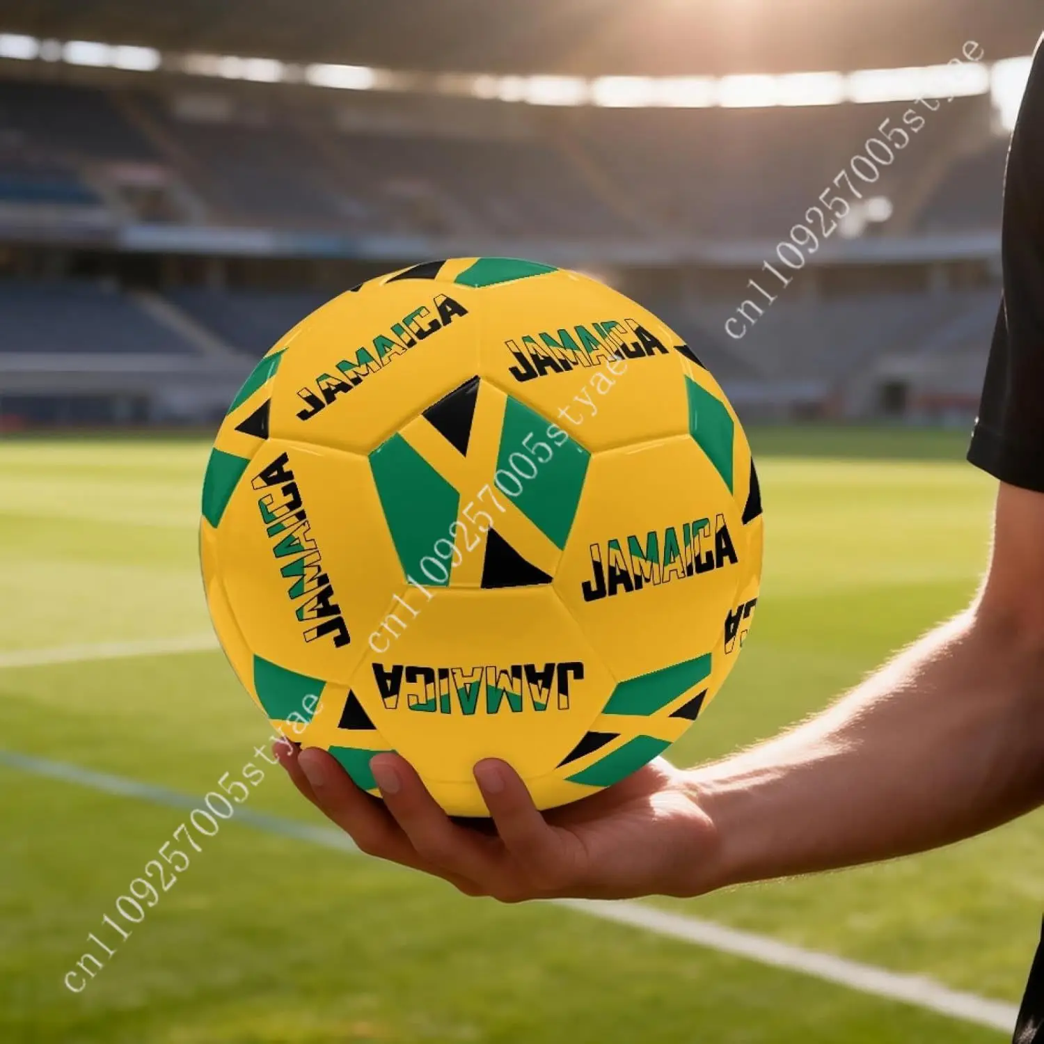 Jamaica Flag Jamaican Soccer Ball Leather Football Light Sport Equipment Durable Soccer Balls for Indoor Outdoor Match Training