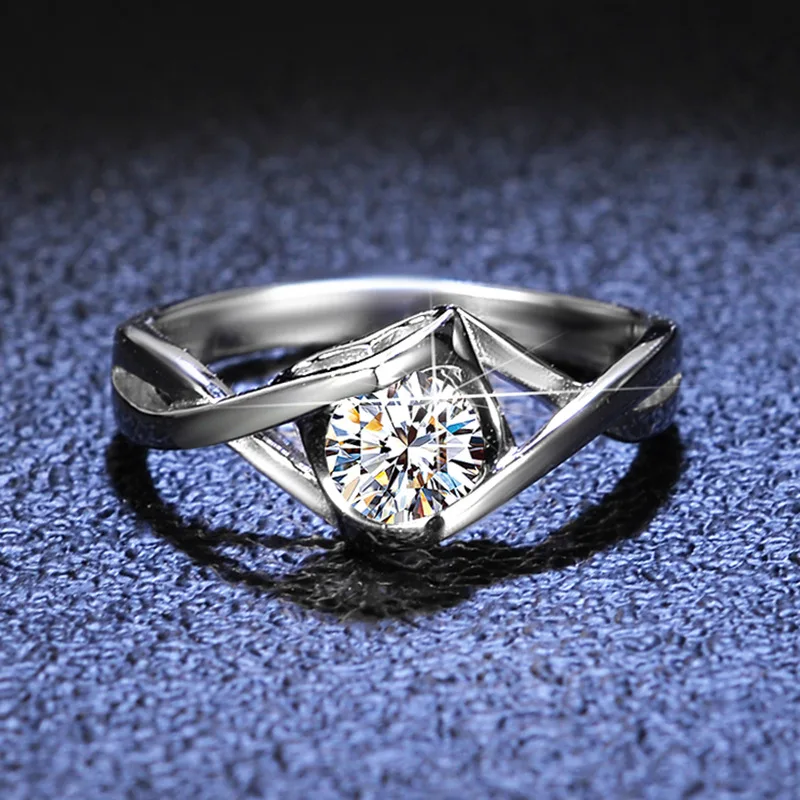 18K gold ring moissanite PT950 platinum women's ring angel kiss proposal ring wedding engagement gift