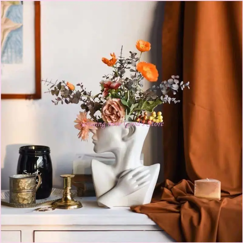 57QA Human Body Vase Silicone Mold Flowerpot Clay Cement Plaster Molds