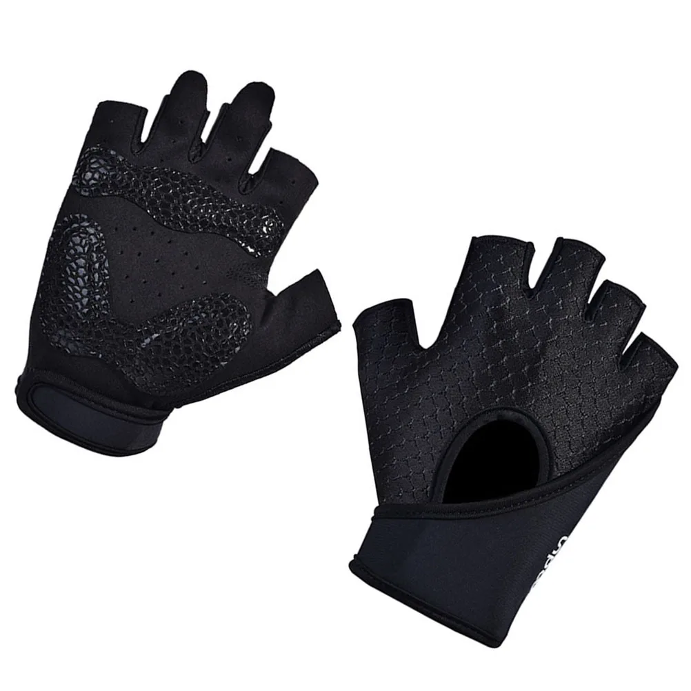 

1Pair Gym Workout Gloves Black L Half Finger Fitness Gear Non-Slip Palm Breathable Design Finger Vents for Strength Training
