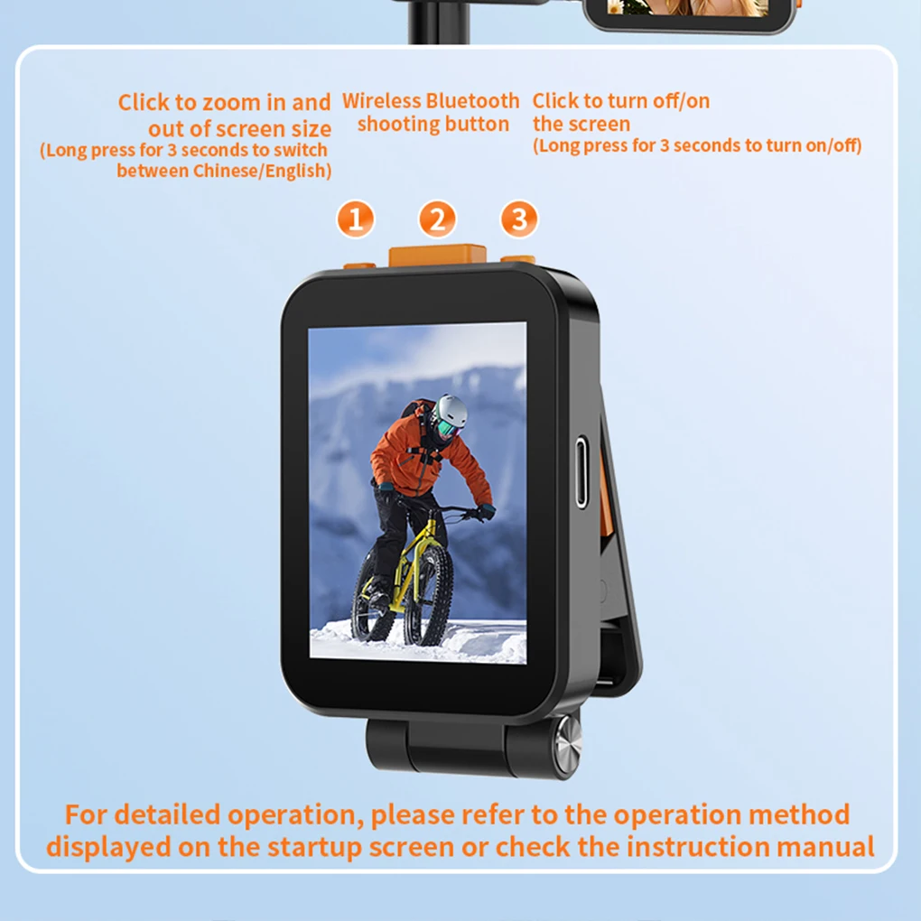 

RK-X40H Креативный 2-дюймовый мобильный экран Мини-монитор для селфи-видеоблога со звуковой версией Проекция Удаленная фотография Bluetooth