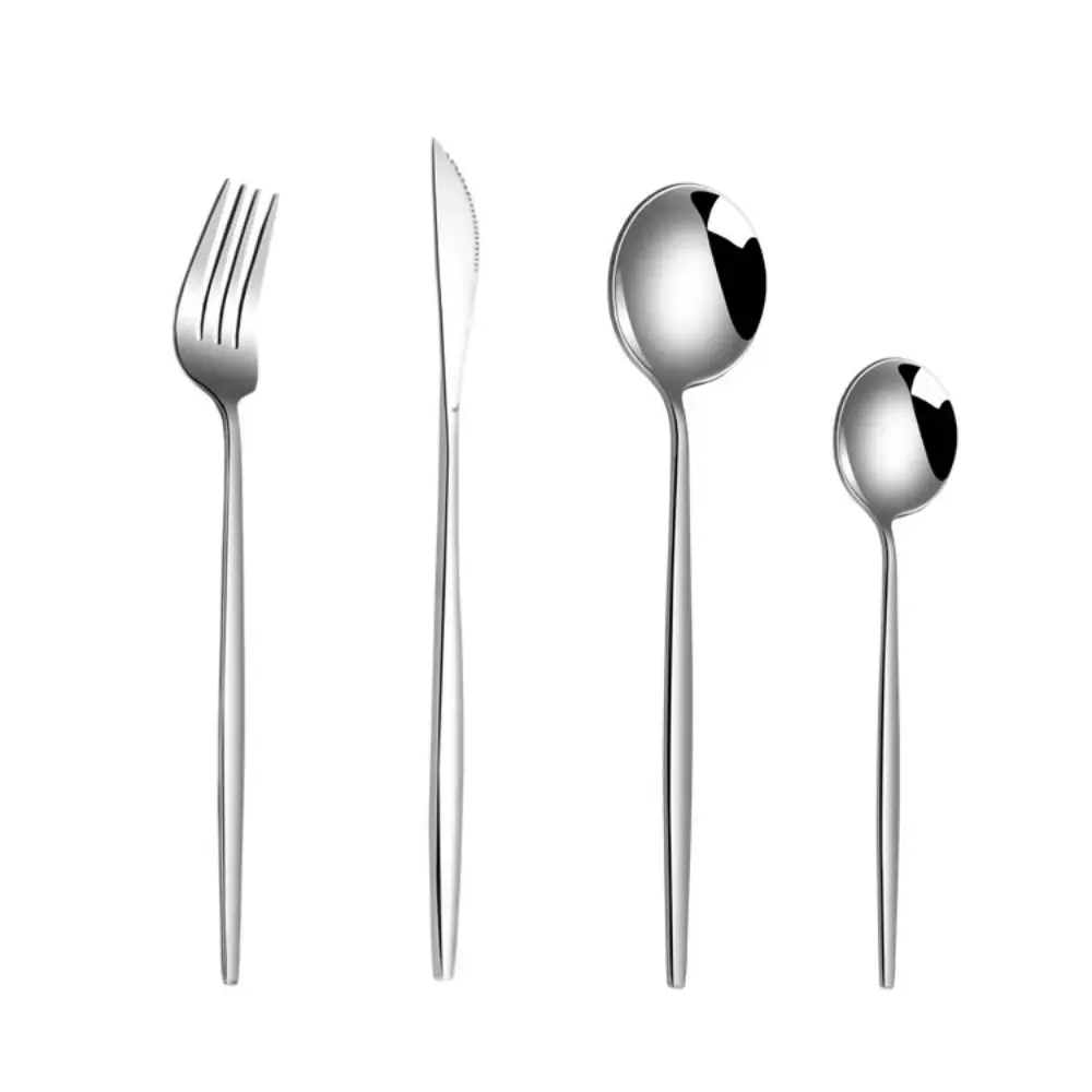 Simple Style Stainless Steel Cutlery Knife, Fork And Spoon Portugal Mirror Western Steak Knife And Fork Coffee Spoon Fruit Fork