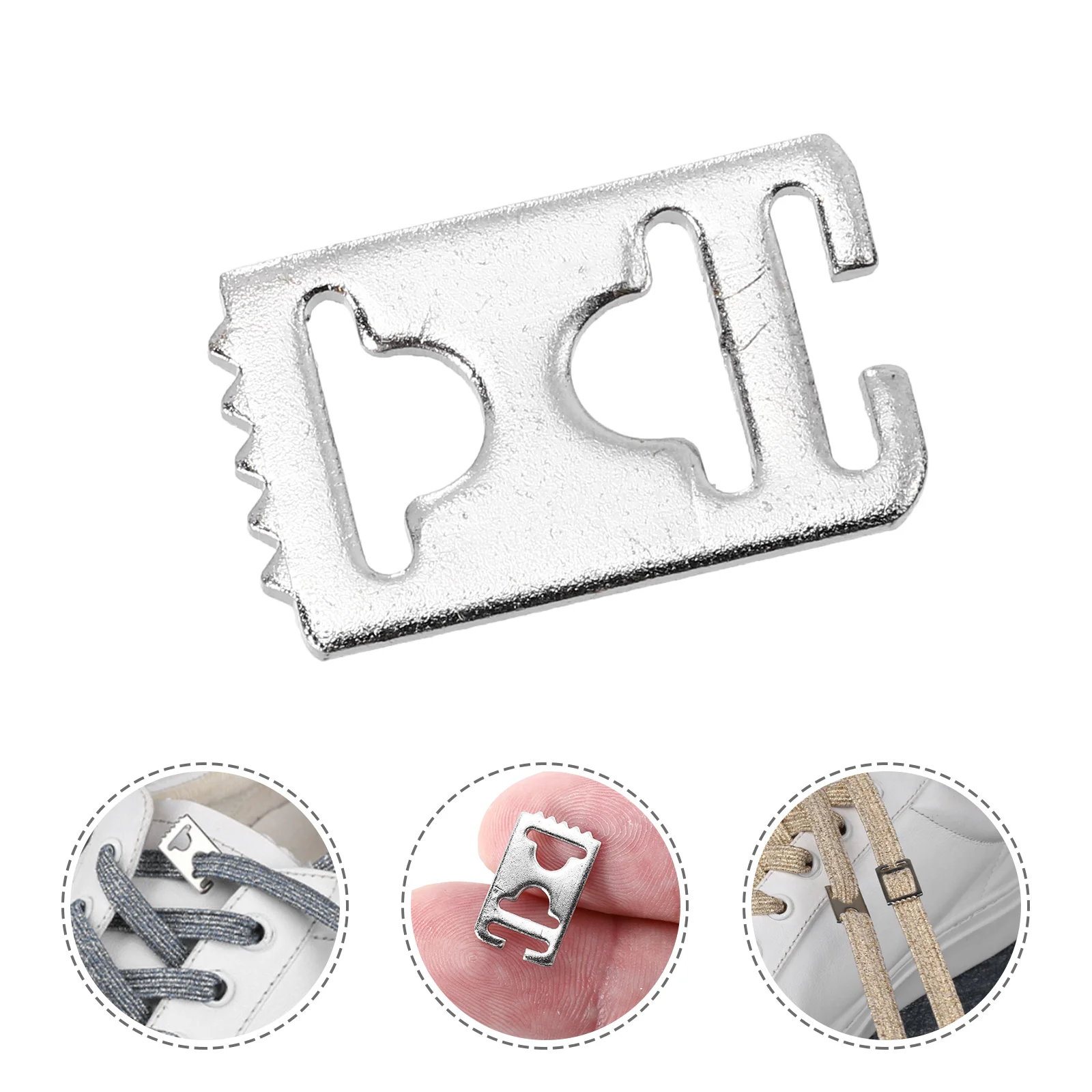 16 Pcs Lazy Shoe Lace Buckle Shoelaces Accessories Shoes Invisible Buckles White Metal Flat