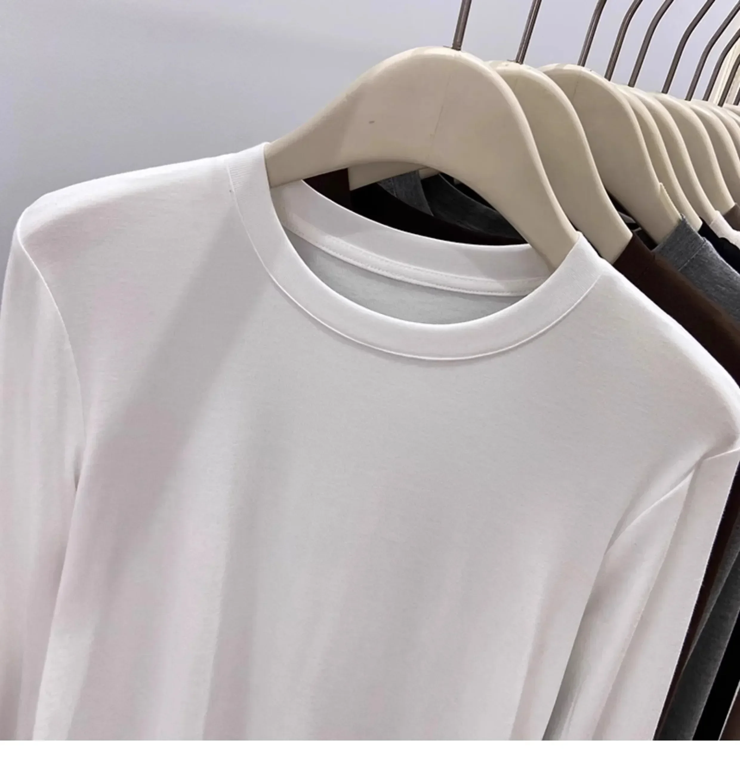 AOSSVIAO Koreanischer Stil Weiches O-Ausschnitt Langarm-Damen-T-Shirt 2026 Neues Herbst-Winter Slim-Fit Innen-T-Shirt Lässiges Vielseitiges Basic-Oberteil – Detail 8
