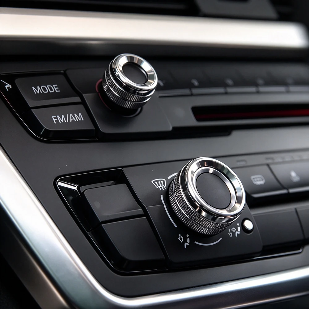 Aluminum Alloy AC Climate Control Knob Audio Ring Trim Cover For BMW 1 3 5 Series X1 X5 F30 F10 E70 Interior Accessories