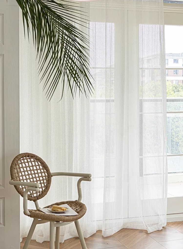 Modern white lace texture mesh - Linen Curtain Eyelet recension och pris