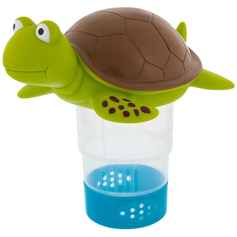 

Turtle Floating Pool Chlorine Dispenser Fun Cute 10 Inch Green Turtle Animal Floater Decoration