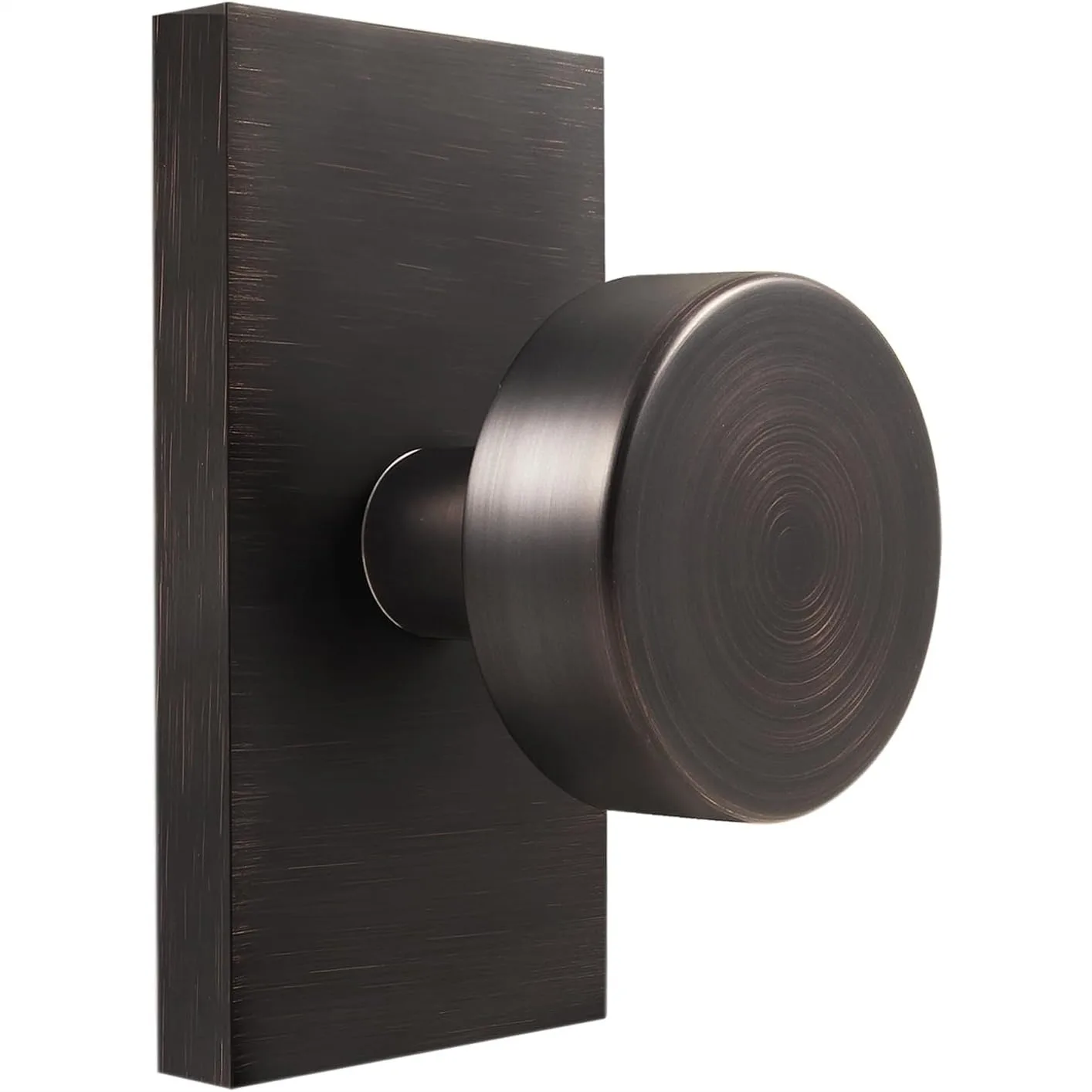 

Oil Rubbed Bronze Door Knobs, Passage Keyless Rectangle Handle for Hall Closet Interior Doors, Easy Install