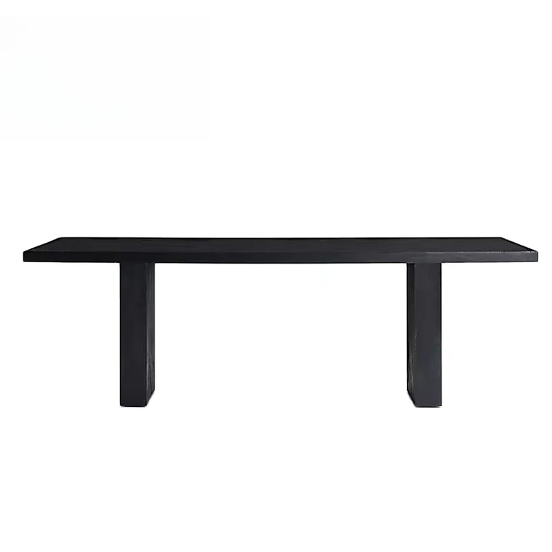 

Изготовленный на заказ современный черный твердый деревянный обеденный стол, набор стульев, трансформируемый на 8-10 мест для использования в отеле